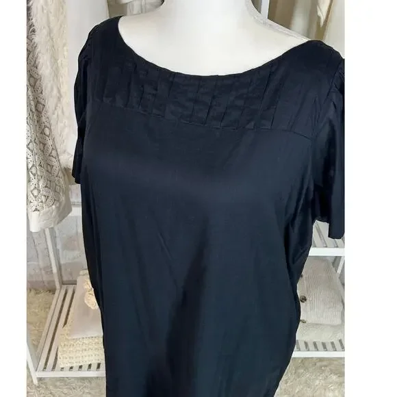 Gap Women's Size 20 Black Puff Sleeve Knee Length Button Back Shift Dress #0522 - Picture 5 of 11